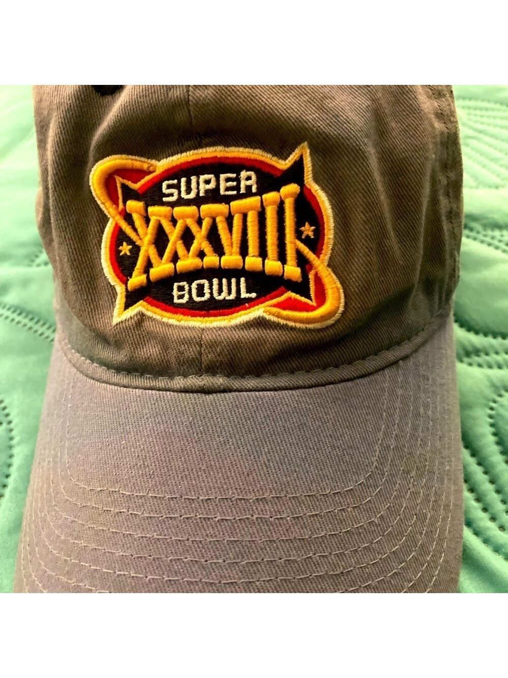 Super Bowl XXXVIII 38 Patriots Panthers Houston Texas 2004 Reebok Adjustable Hat